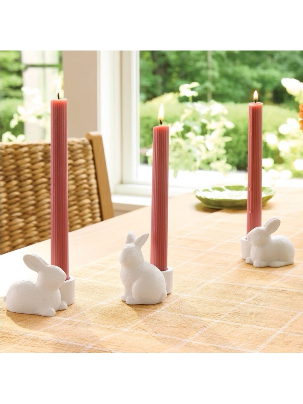 NWT Threshold 3 pc Easter Bunny Taper Candleholders